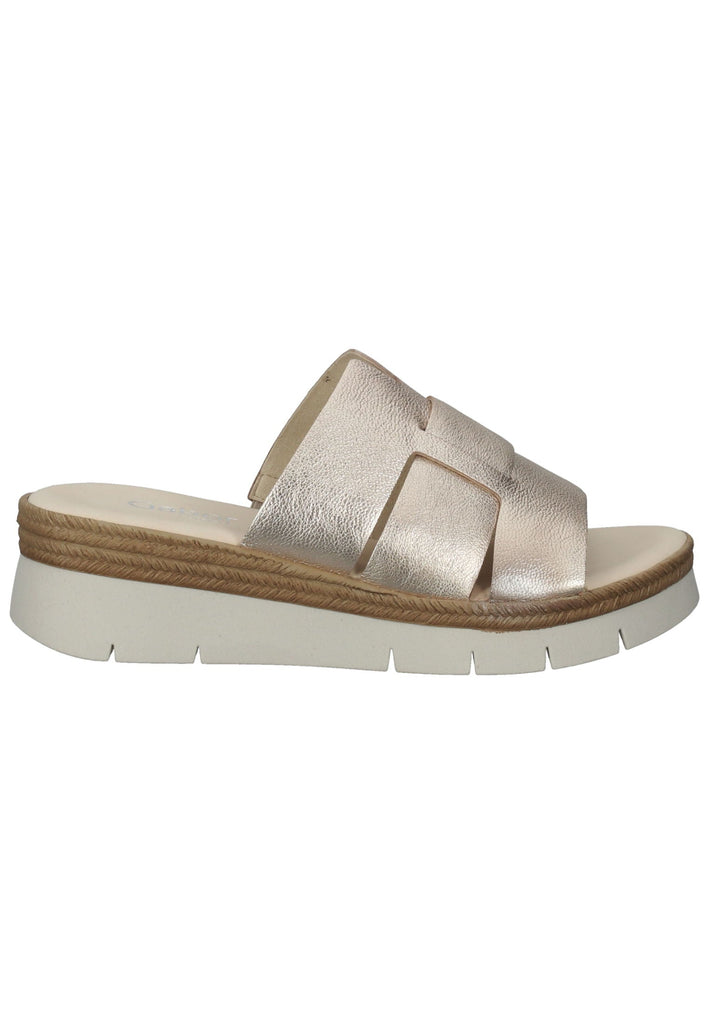Gabor Pantoletten Leder Hellbeige