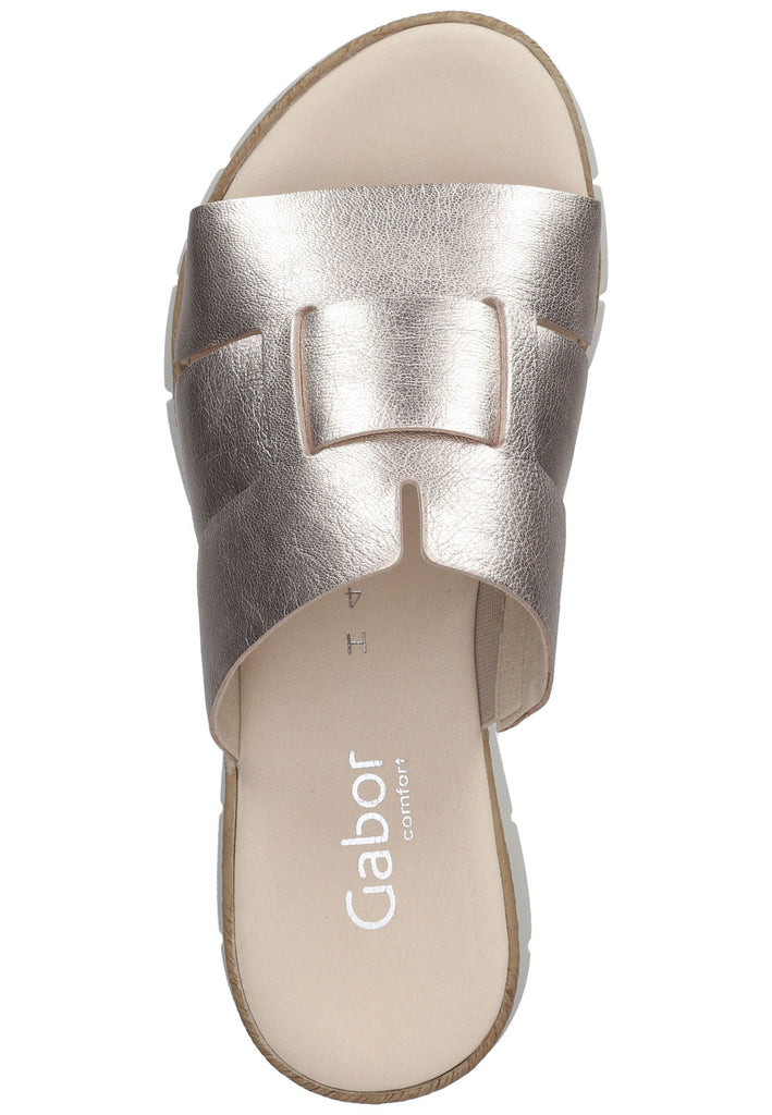 Gabor Pantoletten Leder Hellbeige