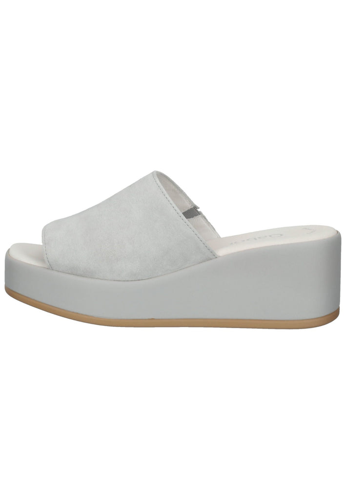 Gabor Pantoletten Leder Hellgrau