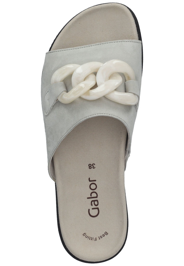 Gabor Pantoletten Leder Hellgrün