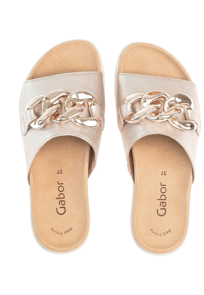 Gabor Pantoletten Leder Puder