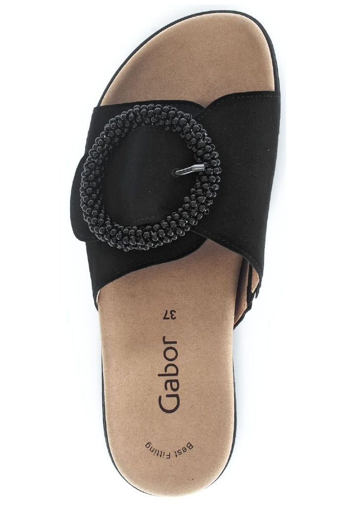 Gabor Pantoletten Leder Schwarz