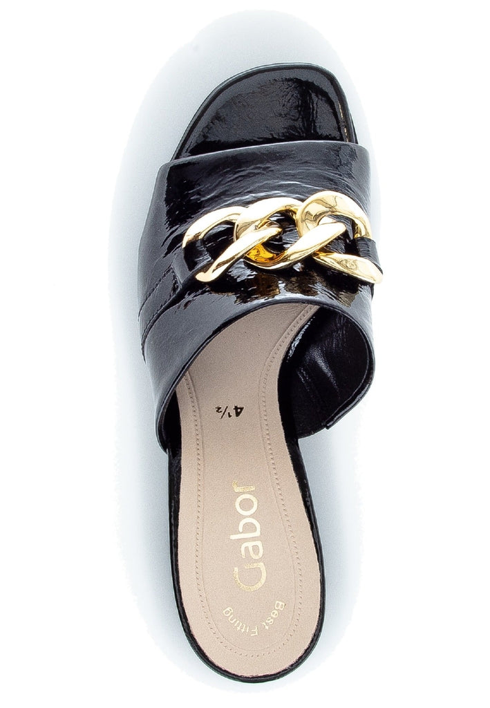 Gabor Pantoletten Leder Schwarz