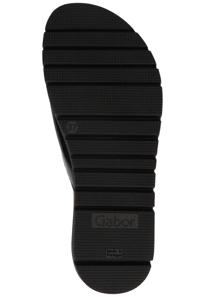 Gabor Pantoletten Leder Schwarz Lack