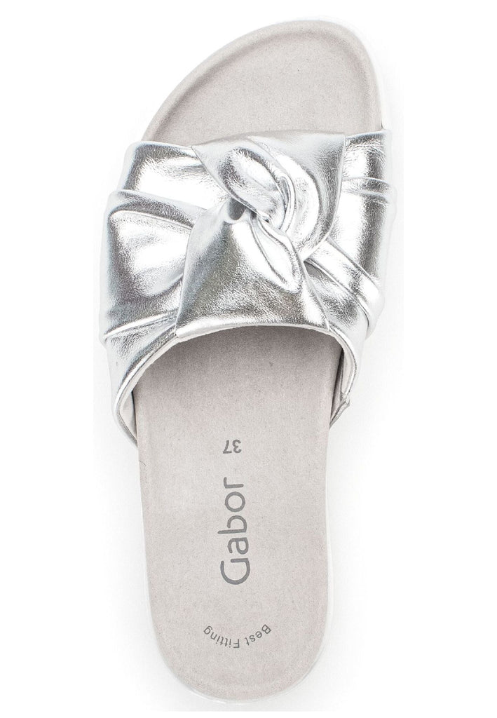 Gabor Pantoletten Leder Silber