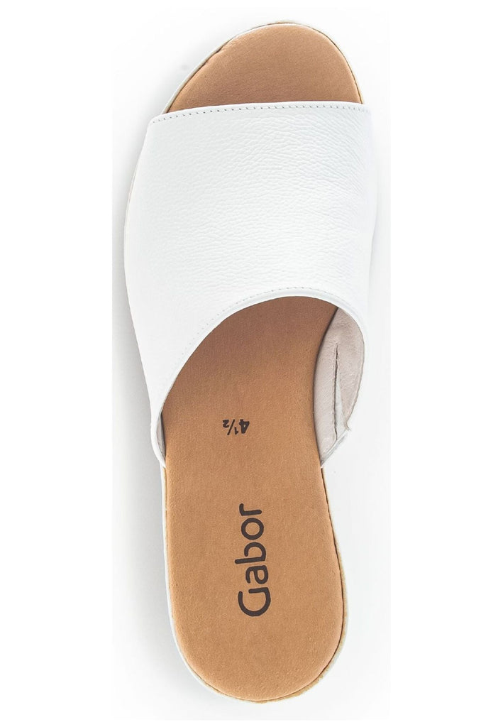 Gabor Pantoletten Leder Weiß