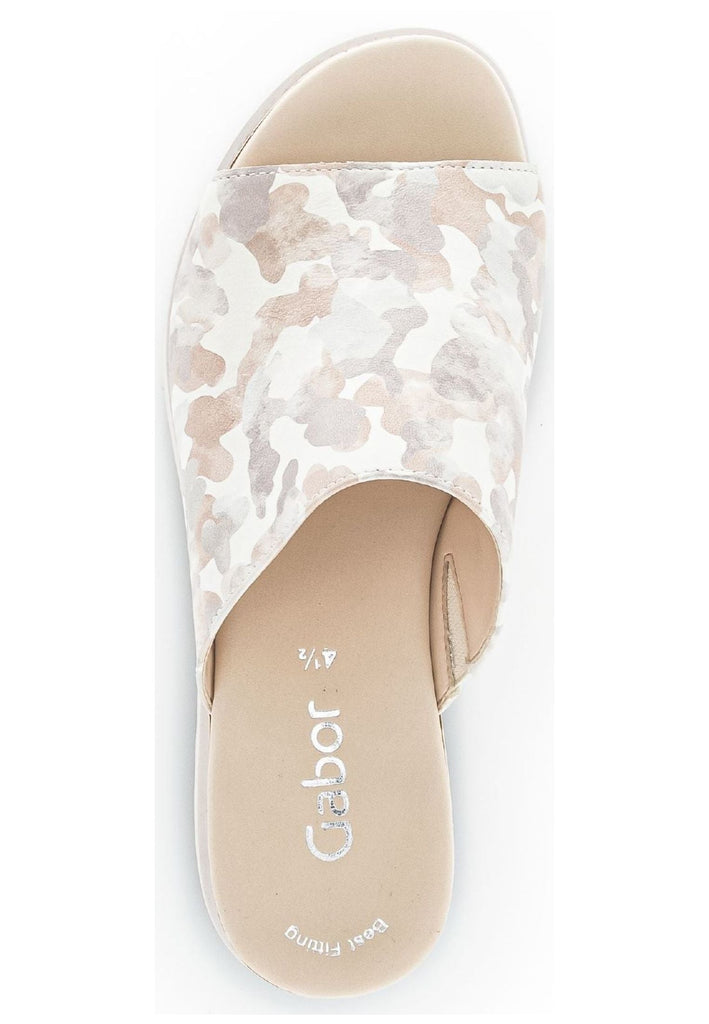 Gabor Pantoletten Leder Weiß Kombi