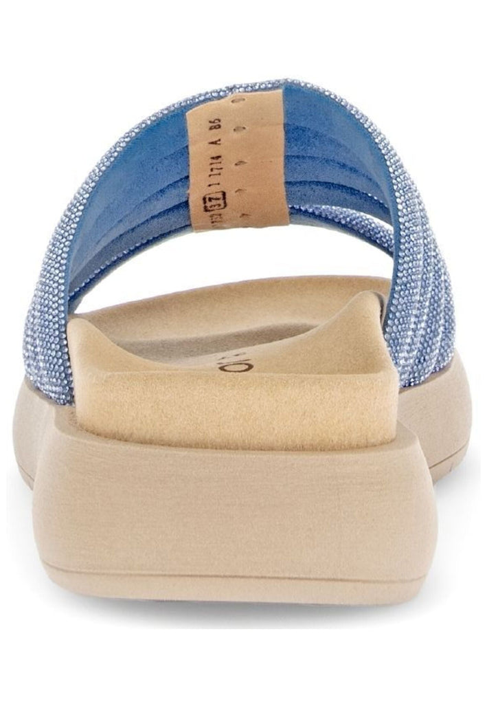 Gabor Pantoletten Lederimitat Hellblau