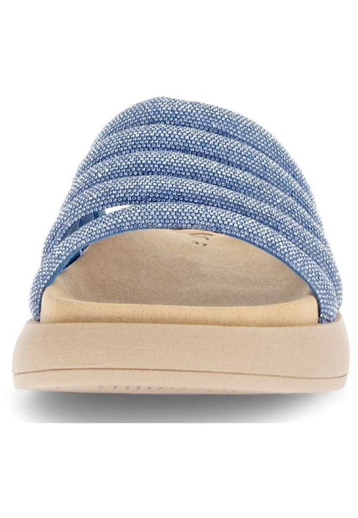 Gabor Pantoletten Lederimitat Hellblau