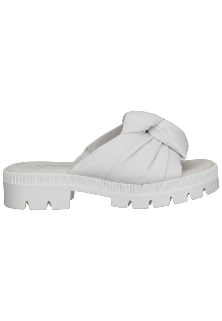 Gabor Pantoletten Lederimitat Weiß