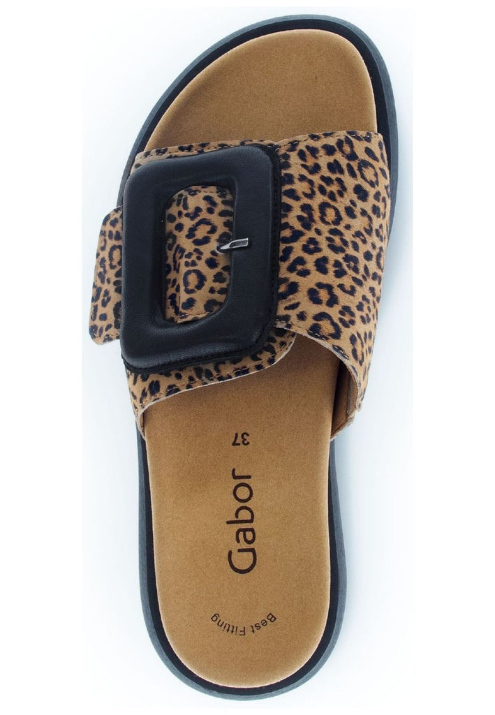 Gabor Pantoletten Nappaleder Beige/Schwarz