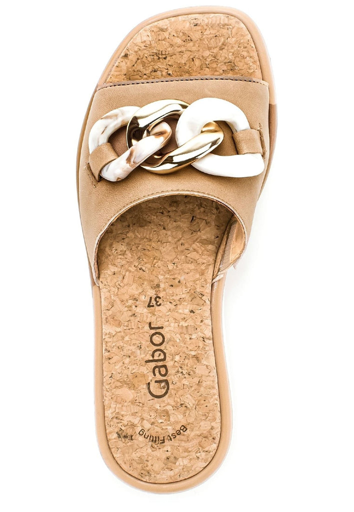 Gabor Pantoletten Nappaleder Hellbraun