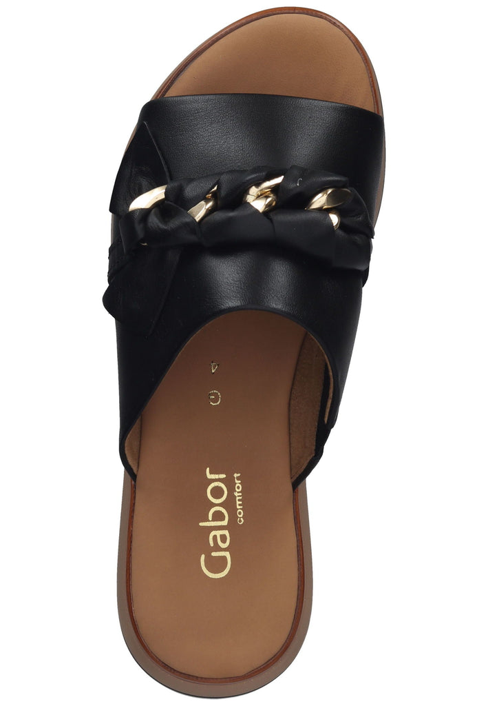 Gabor Pantoletten Nappaleder Schwarz