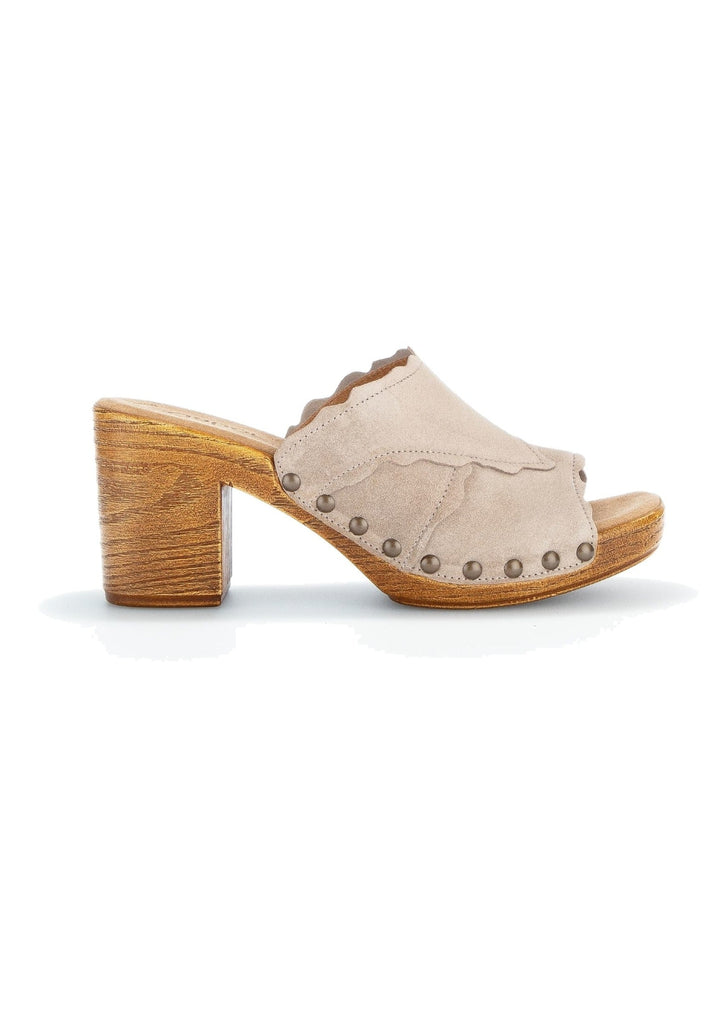 Gabor Pantoletten Veloursleder Beige