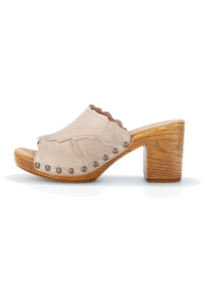 Gabor Pantoletten Veloursleder Beige