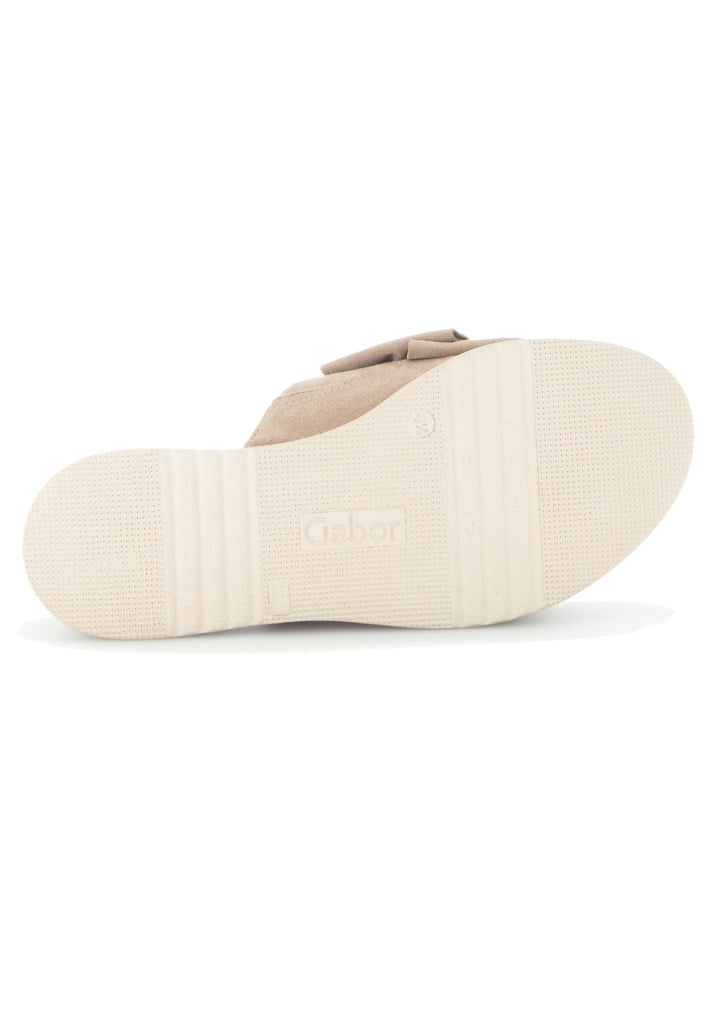Gabor Pantoletten Veloursleder Dunkelbeige