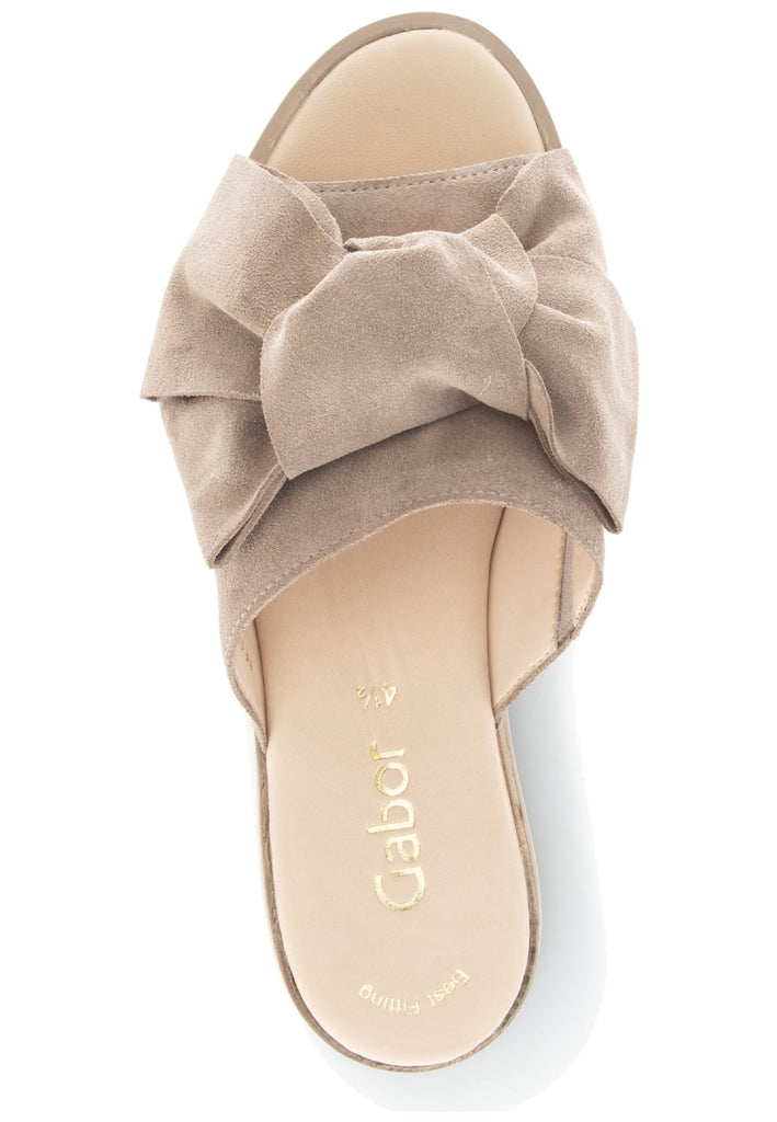 Gabor Pantoletten Veloursleder Dunkelbeige