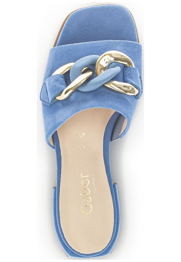 Gabor Pantoletten Veloursleder Mittelblau