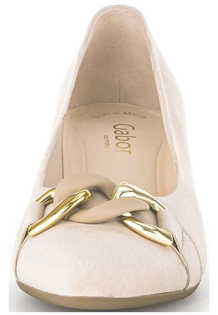 Gabor Pumps Veloursleder Hellbeige
