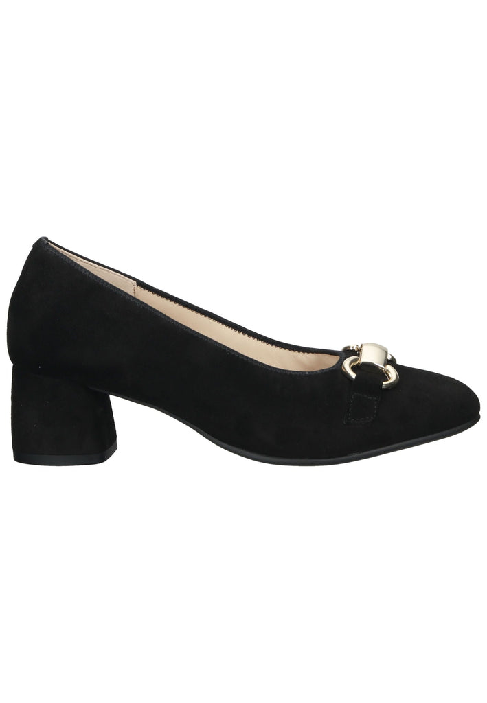 Gabor Pumps Veloursleder Schwarz/Gold