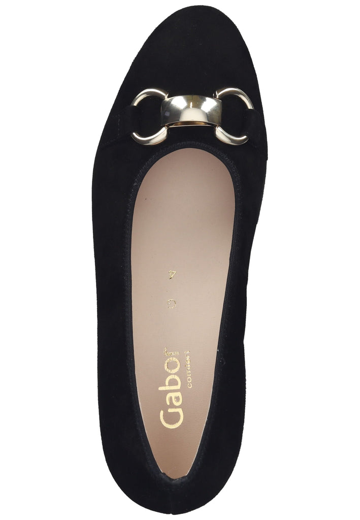Gabor Pumps Veloursleder Schwarz/Gold