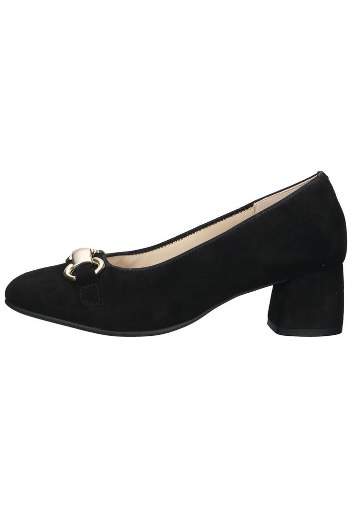 Gabor Pumps Veloursleder Schwarz/Gold