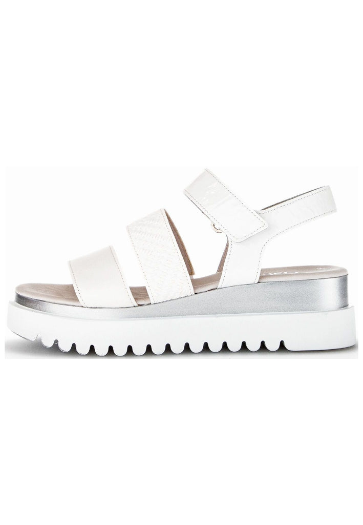 Sandalen Gabor Sandalen Leder/Textil Weiß/Silber