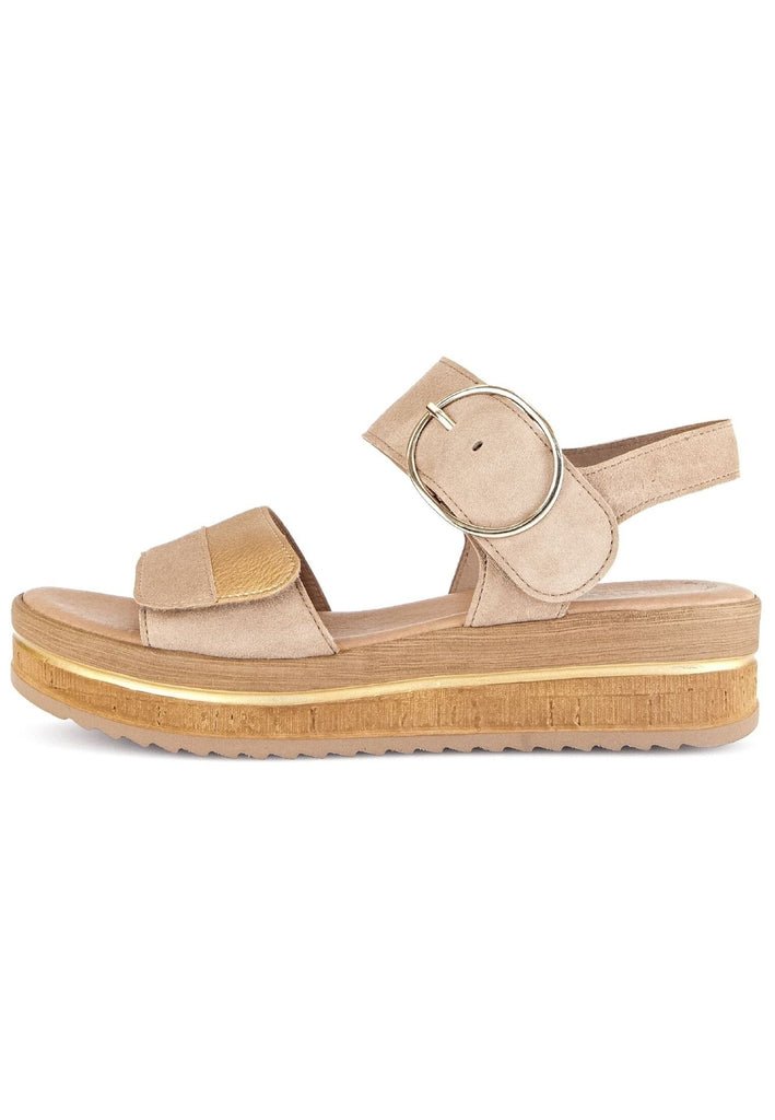 Sandalen Gabor Sandalen Veloursleder/Textil Caramel
