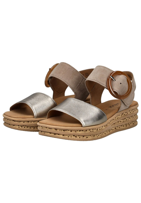 Gabor Sandalen Leder Beige/Braun