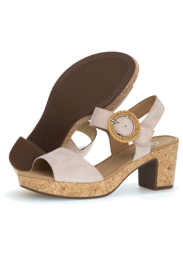 Gabor Sandalen Leder Beige/Rosa
