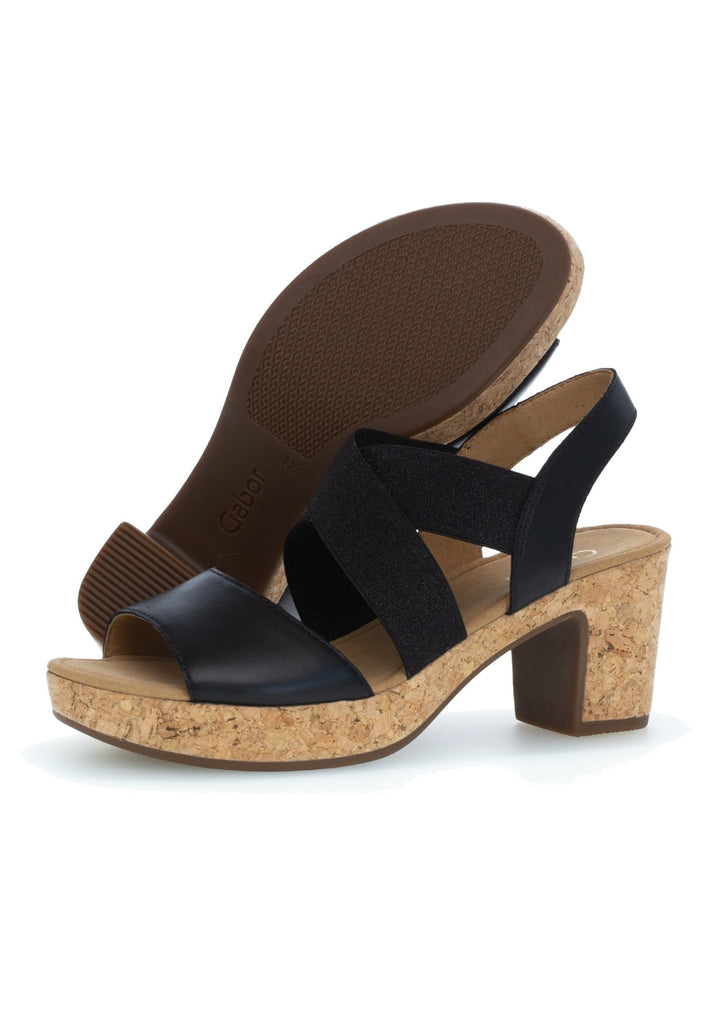 Gabor Sandalen Leder Schwarz