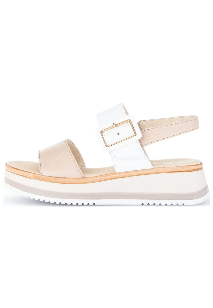 Gabor Sandalen Leder/Textil Weiß/Rosa