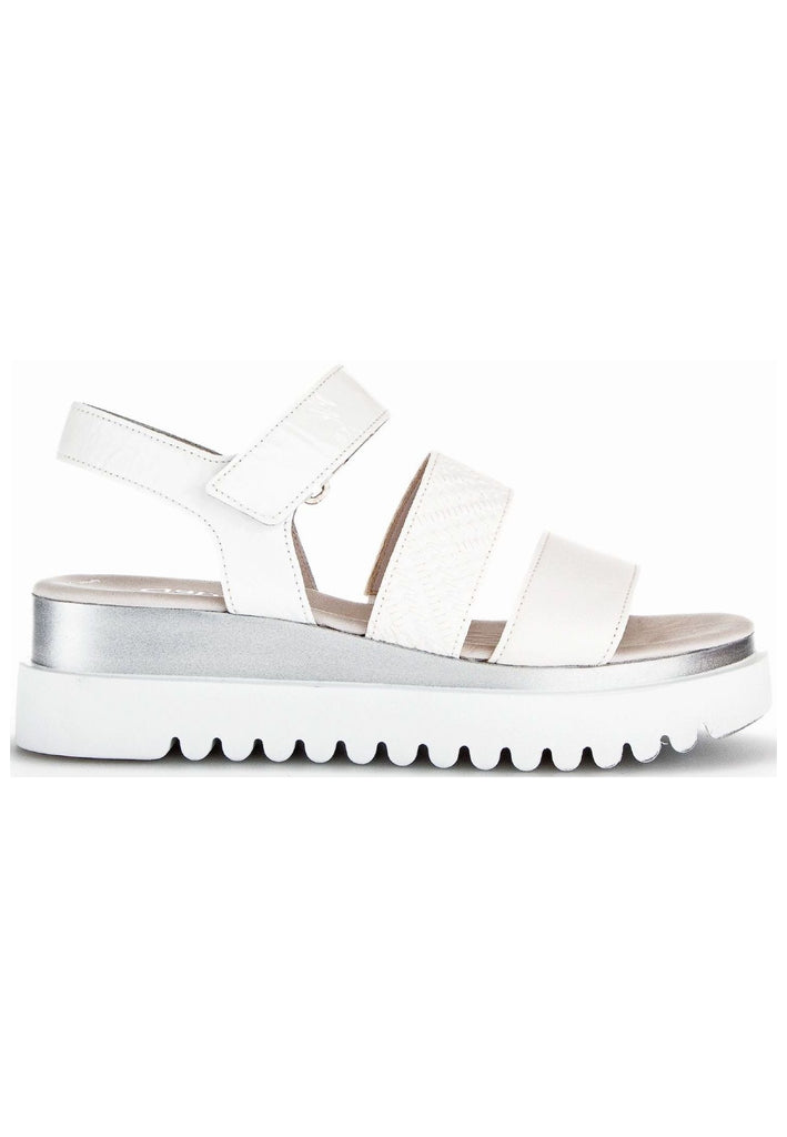 Gabor Sandalen Leder/Textil Weiß/Silber