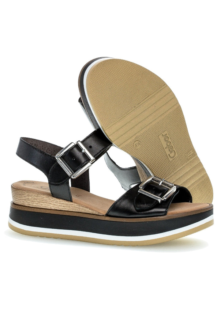 Gabor Sandalen Nappaleder Schwarz