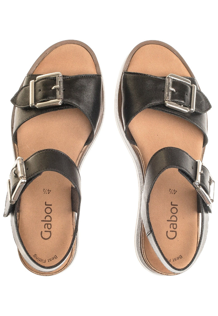 Gabor Sandalen Nappaleder Schwarz