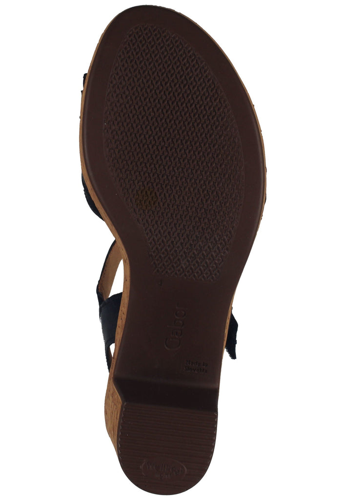 Gabor Sandalen Nappaleder Schwarz/Gold