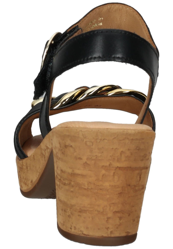 Gabor Sandalen Nappaleder Schwarz/Gold