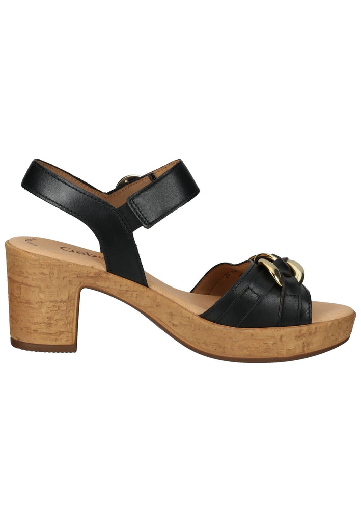 Gabor Sandalen Nappaleder Schwarz/Gold