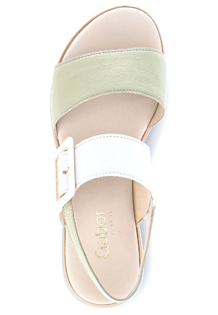 Gabor Sandalen Nappaleder Weiß/Grün