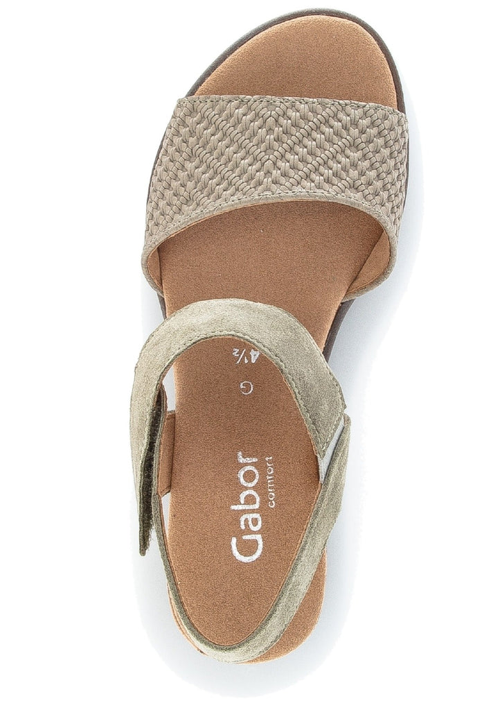 Gabor Sandalen Veloursleder Beige/Grün