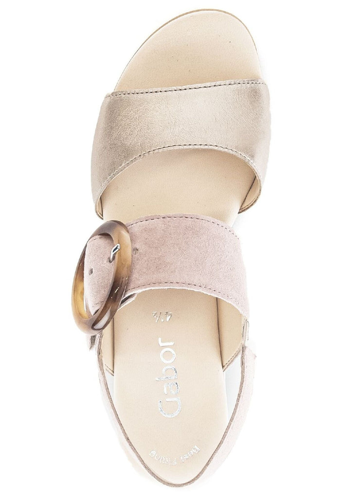 Gabor Sandalen Veloursleder Gold/Rosa