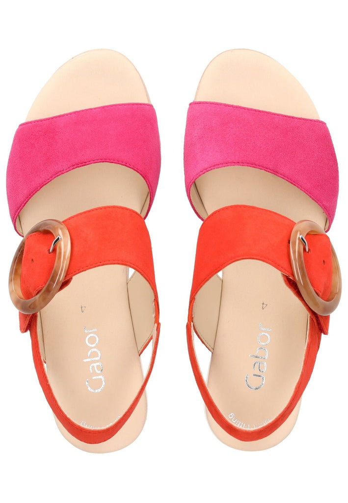 Gabor Sandalen Veloursleder Orange Multi