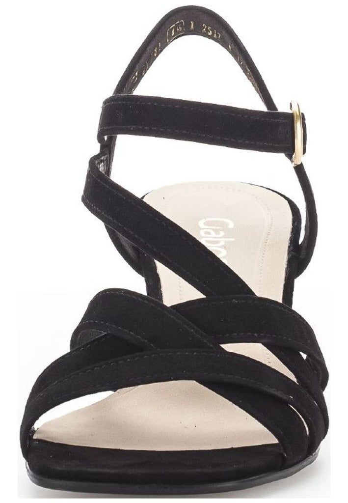 Gabor Sandalen Veloursleder Schwarz/Gold