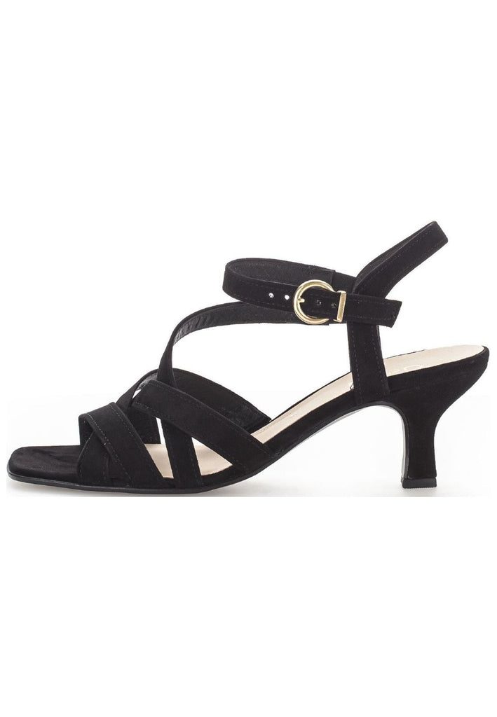 Gabor Sandalen Veloursleder Schwarz/Gold