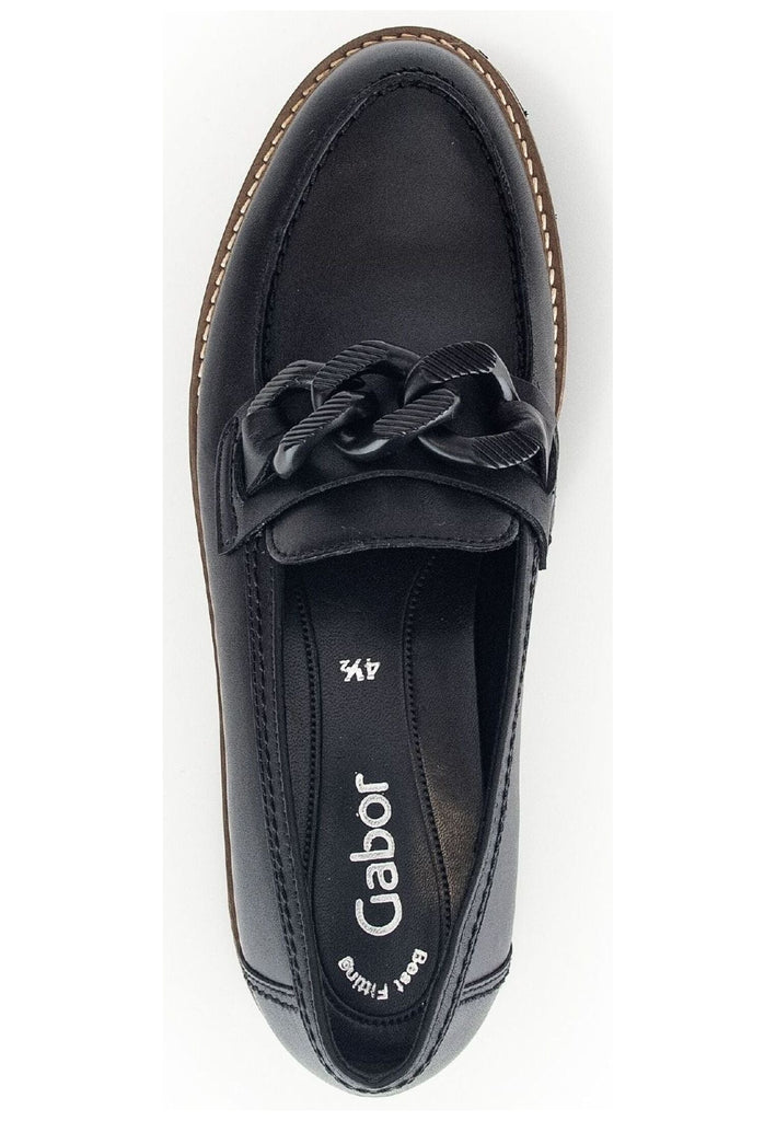 Gabor Slipper Glattleder Schwarz/Braun