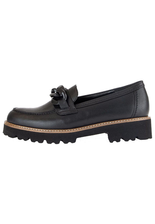 Gabor Slipper Glattleder Schwarz/Braun