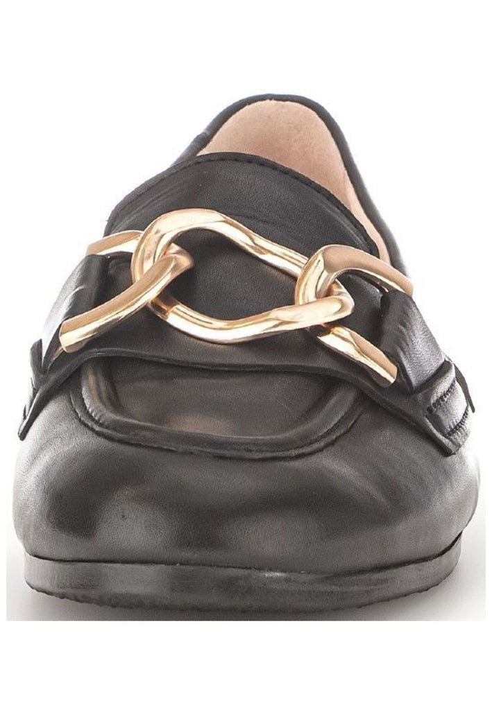 Gabor Slipper Glattleder Schwarz/Gold