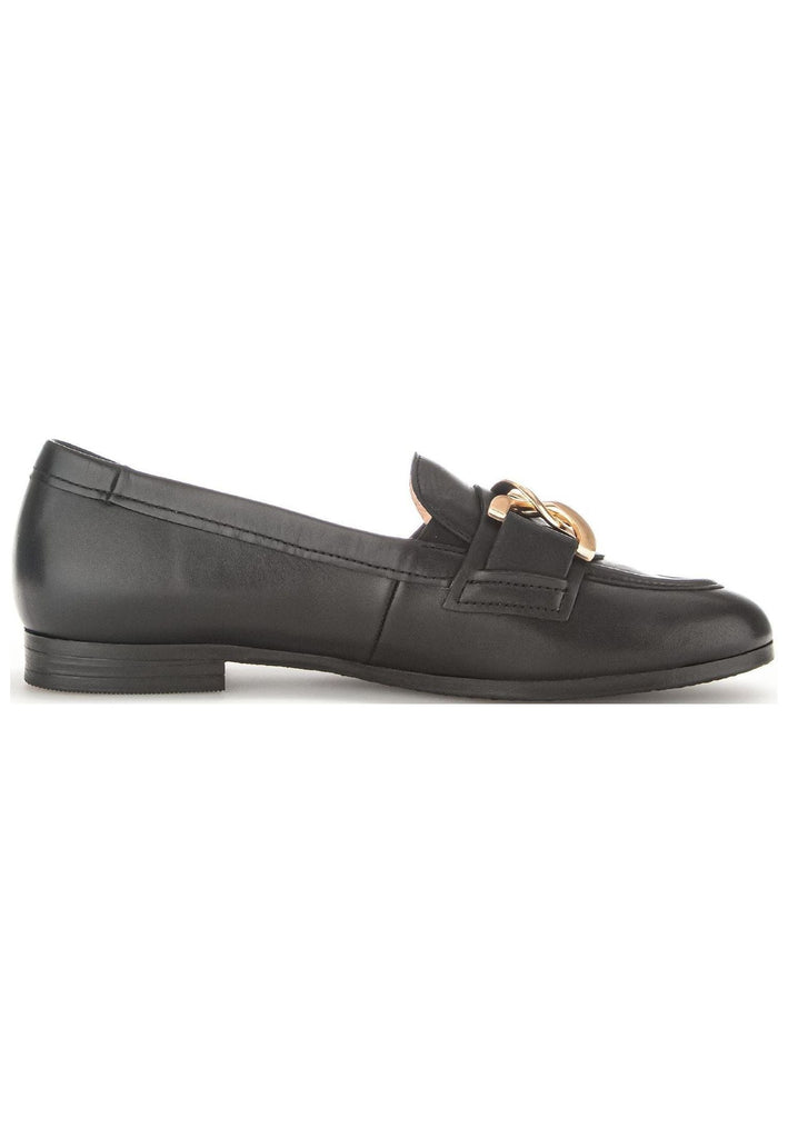 Gabor Slipper Glattleder Schwarz/Gold