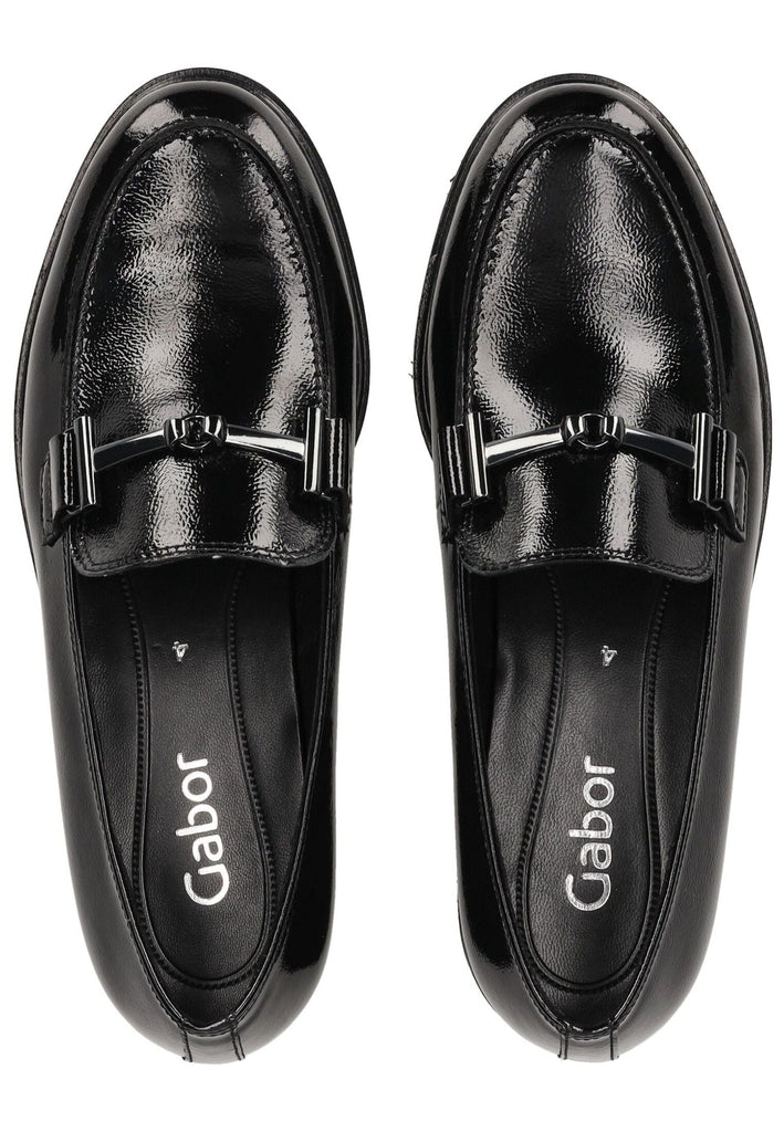 Gabor Slipper Leder Schwarz Lack