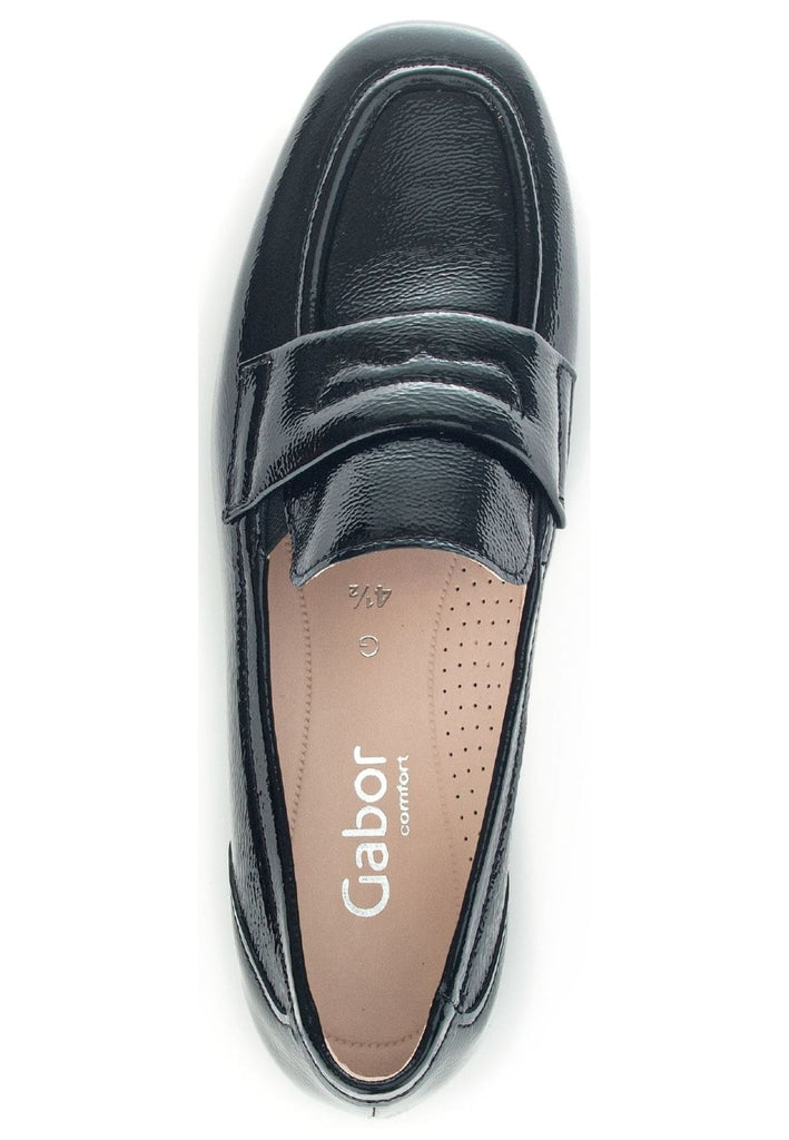 Gabor Slipper Leder Schwarz Lack
